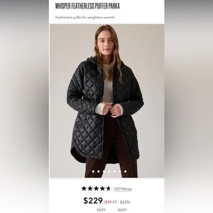 Athleta Whisper featherless puffer parka